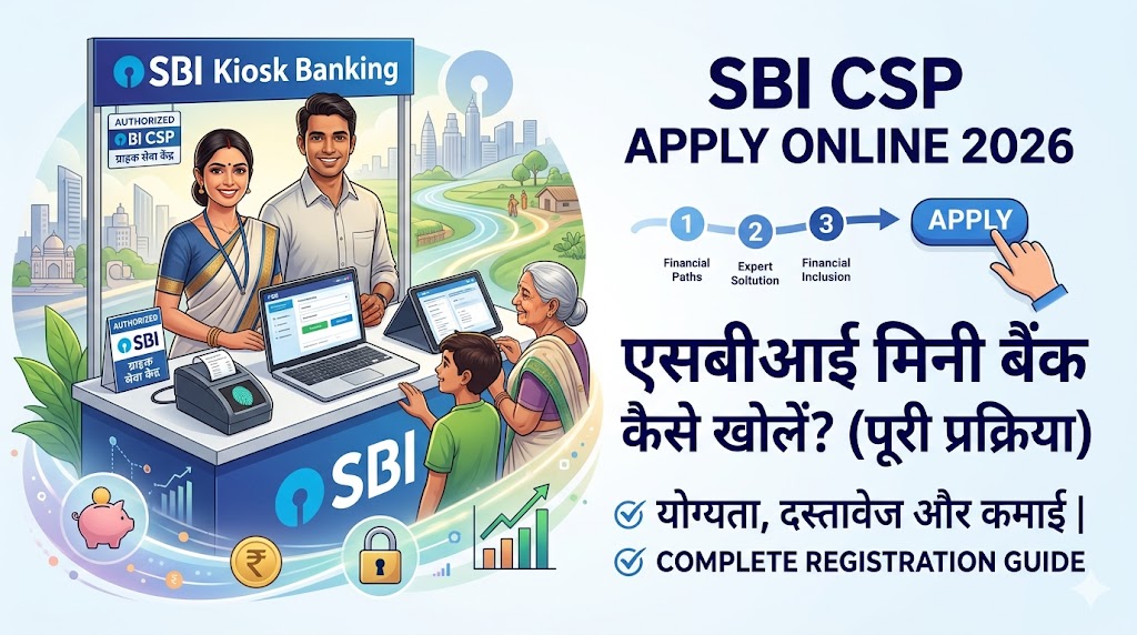 SBI CSP Apply Online 2026: एसबीआई मिनी बैंक कैसे खोलें? (पूरी प्रक्रिया)